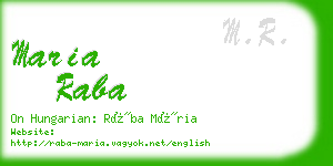 maria raba business card